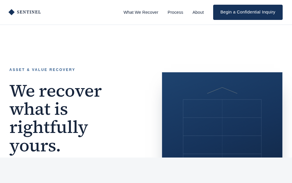 Sentinel Recovery Partners website